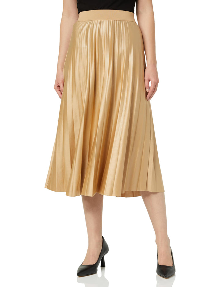 Vila Female Midirock Plissee XS Beige, XS Beige