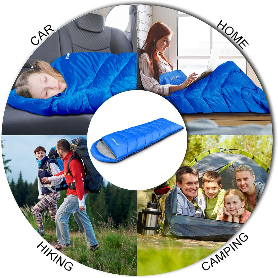 Schlafsack Outdoor Camping für Erwachsene Kinder, Schlafsäcke Sommer Winter 3-4 Jahreszeiten, Decken