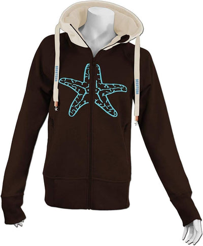 SEESTERN Damen Kapuzen Sweat Shirt Jacke Pullover Zip Hoody Sweater Gr.XS-XXL /1422-1622 XL Dunkel B