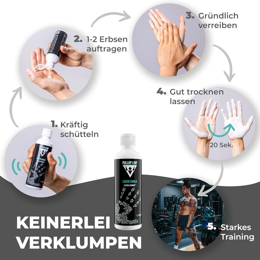 PULLUP & DIP Liquid Chalk Flüssiges Magnesia für perfekten Grip beim Sport, Klettern, Bouldern, Cali