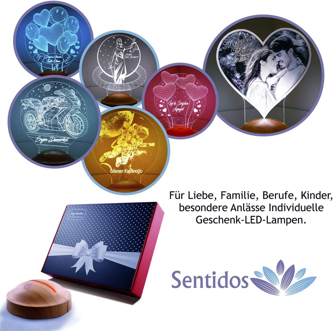 Sentidos Fanartikel Personalisierte 3D Led Lampe Geburtstagsgeschenk Wunschtext mit Gravur Fussball