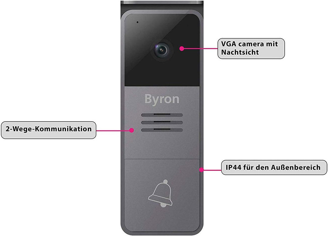 Video-Gegensprechanlage - 2-adrig mit 2-Wege-Audiokommunikation 7 Zoll Display, 7 Zoll Display