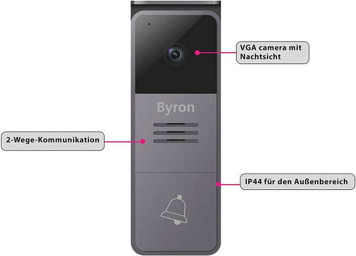 Video-Gegensprechanlage - 2-adrig mit 2-Wege-Audiokommunikation 7 Zoll Display, 7 Zoll Display
