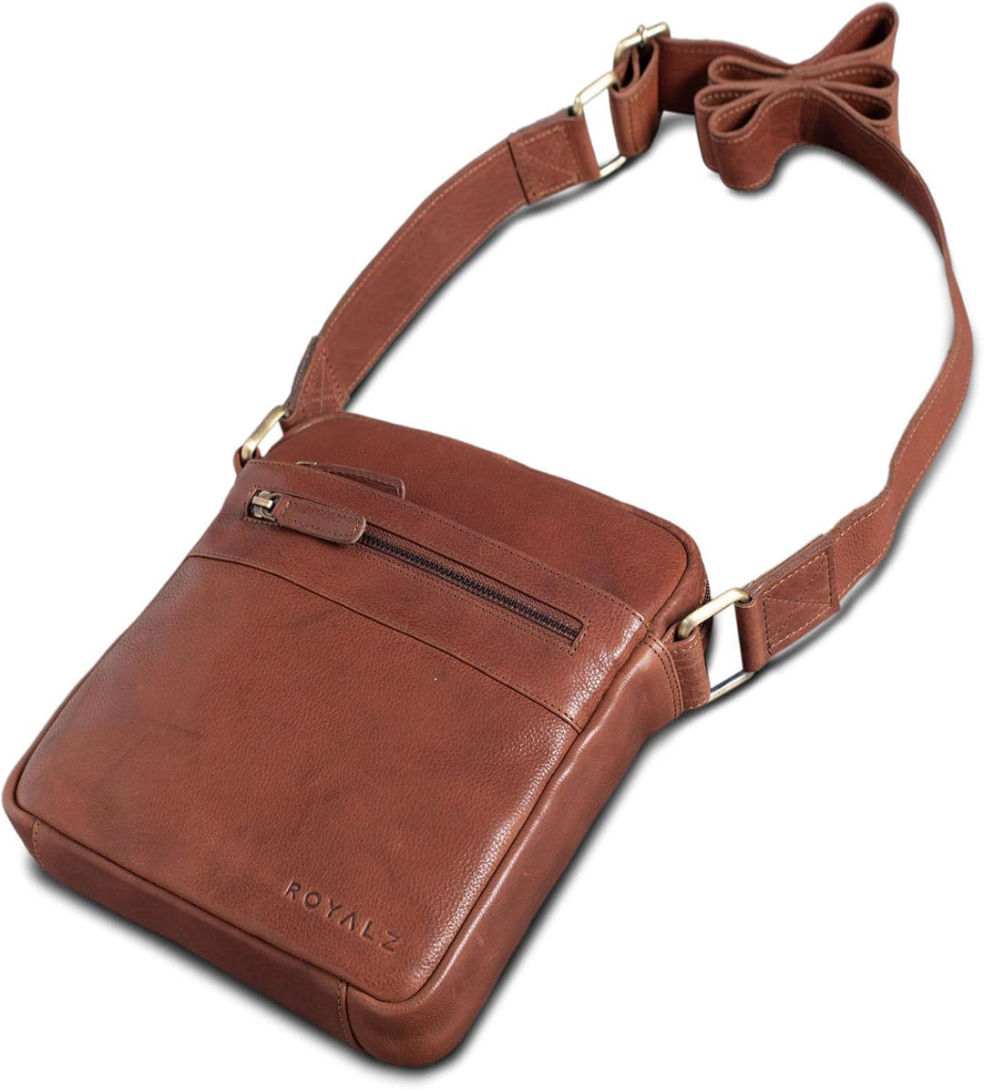 ROYALZ 'Trenton' Umhängetasche Leder Herren Klein Vintage Design Seitentasche Männer Schultertasche