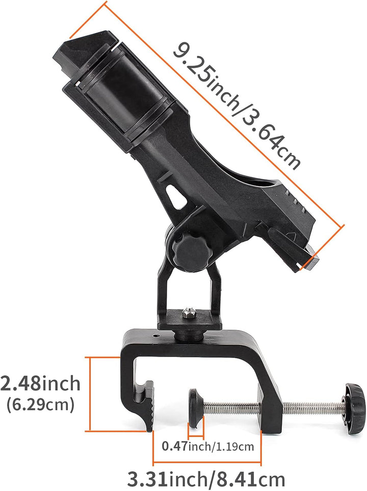 Rutenhalter Doppelpack, Fischerboot/Boot Ruten-Halter 360 Grad Verstellbarer grosser Klemmöffnung, A