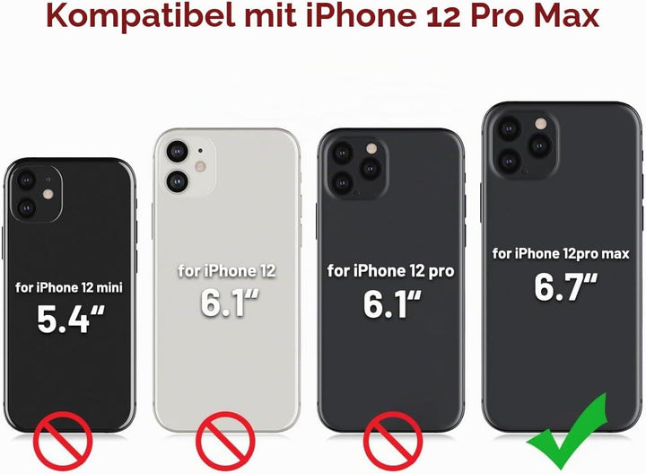 OCASE Abnehmbare Hülle Kompatibel für iPhone 12 Pro Max Burgundy | Handyhülle 2-IN-1 [Magnetische Hü