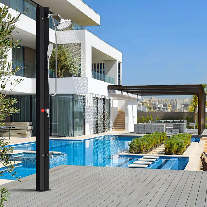 Joparri Solardusche mit Handbrause 35 Liter inkl. Schutzhaube und 360° Duschkopf, Einstellbare Tempe