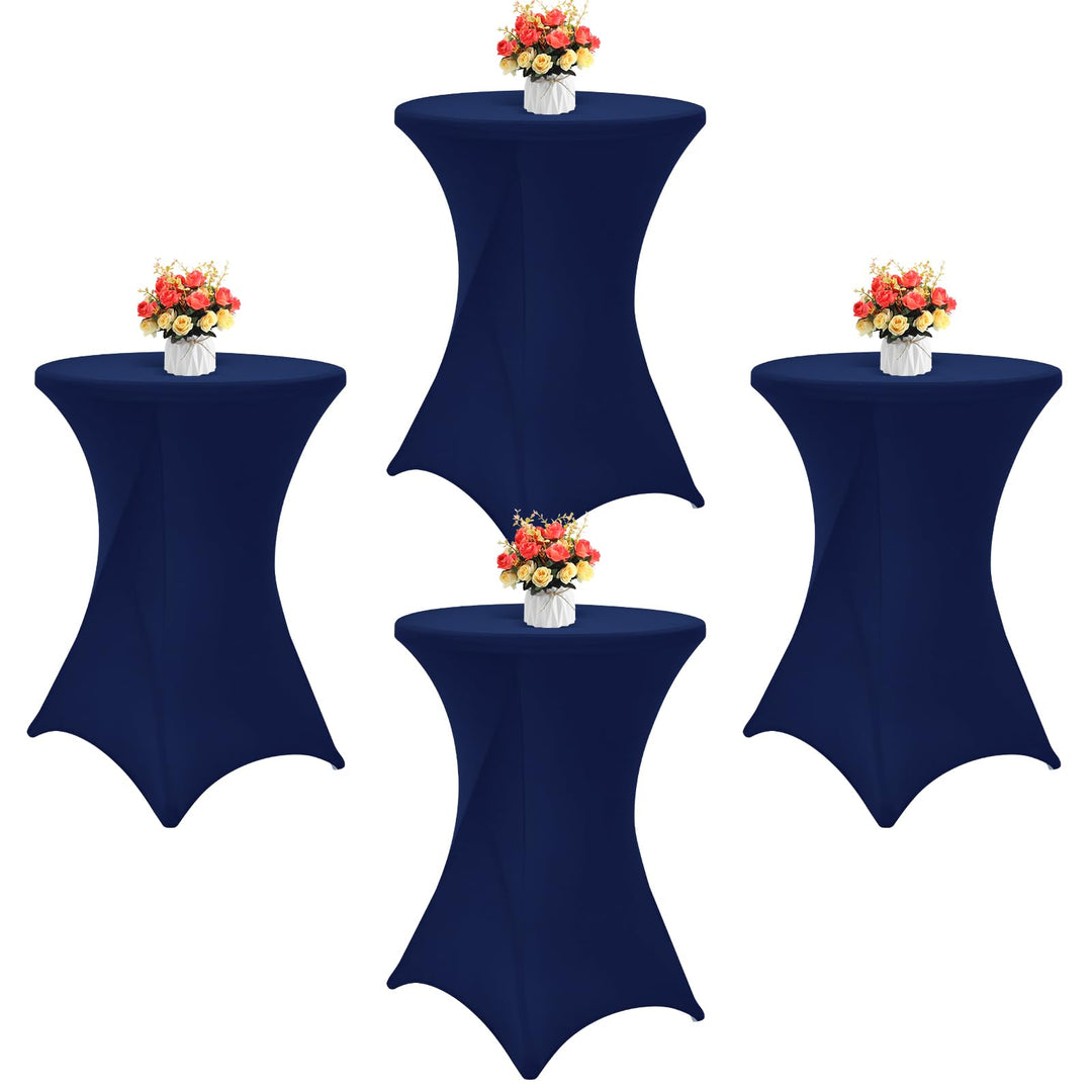 Showgeous 4er-Set Stretch Stehtisch Husse für Bistrotisch Ø 80-85 cm Cocktail Tisch-Überzug Husse, V