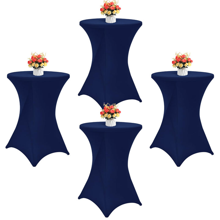Showgeous 4er-Set Stretch Stehtisch Husse für Bistrotisch Ø 80-85 cm Cocktail Tisch-Überzug Husse, V