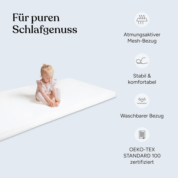 Ehrenkind® Babymatratze Pur | Babymatratze 60x120cm Standard 100 by Oeko-TEX | Matratze 120x60 aus h