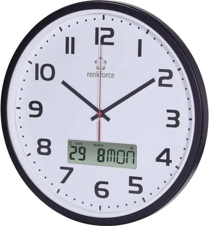 Renkforce HD-WRCL135 Funk Wanduhr 32 cm x 4.5 cm Schwarz