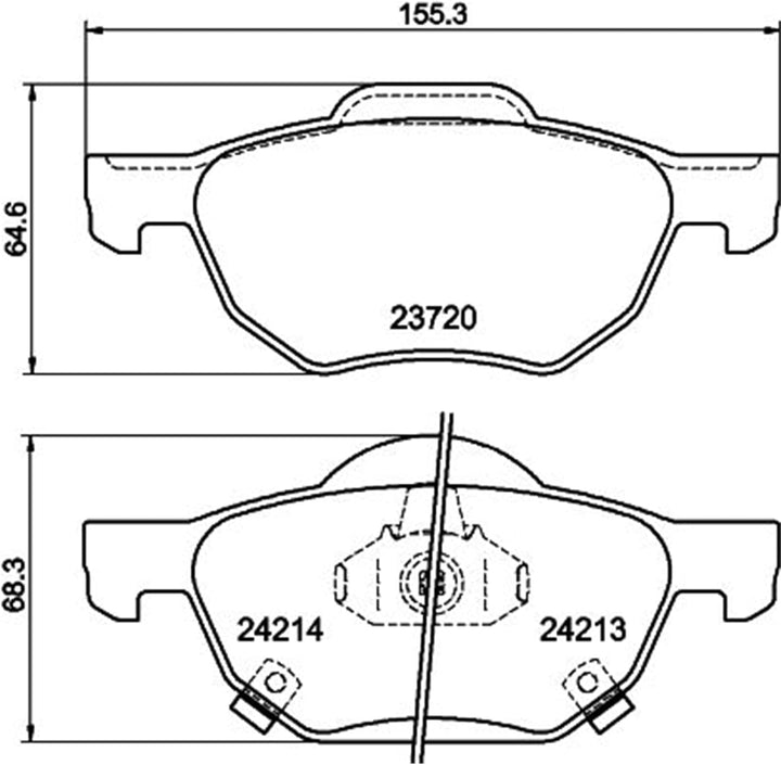 HELLA PAGID 8DB 355 010-831 Bremsbelagsatz - T1397 - Dicke/Stärke: 17mm - Bremssystem: Teves - mit a