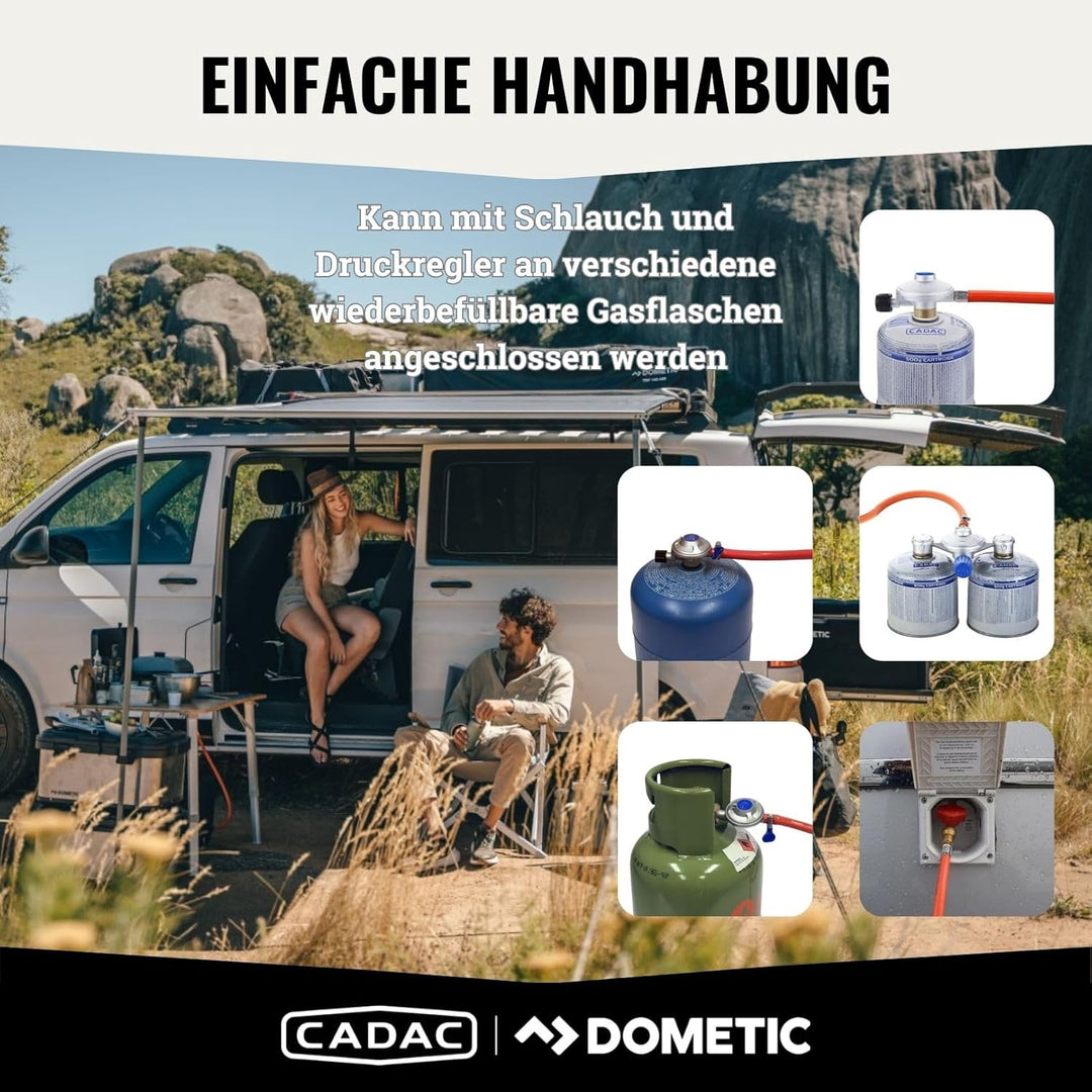 CADAC - 2 Cook 3 Pro Deluxe - 50mBar - Grillen - Tragbare Grills - Kochfläche aus Edelstahl - Inkl.