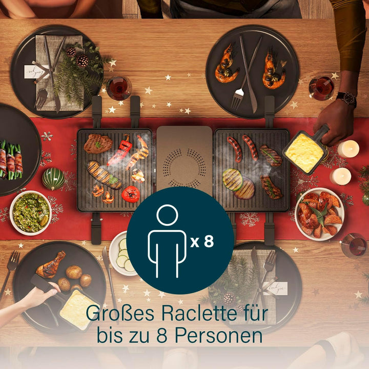 Princess Raclette Purify, 8 Personen, Integriertes Luftfiltersystem, Verstellbarer Thermostat, Spülm