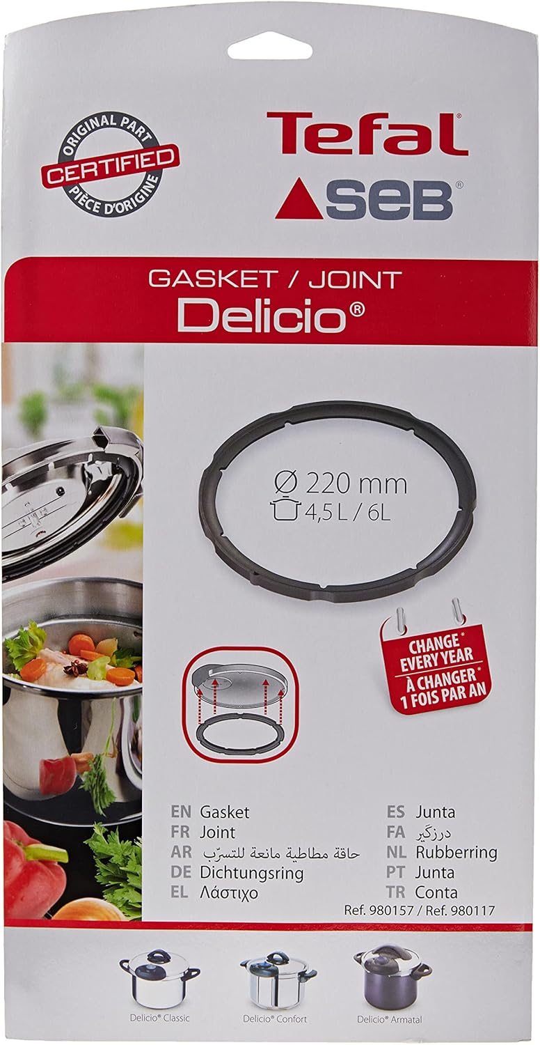 Seb 980157 Dichtungsring für Edelstahl-Schnellkochtopf 4,5 l / 6 l, 220 mm