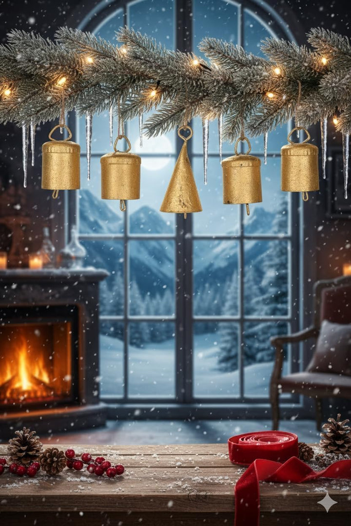 Vintage Rustikale Kuhglocken, Gold, Weihnachtsbaumschmuck, 20 Stück Hexe &amp; Kuhglocken Rustikales Glo