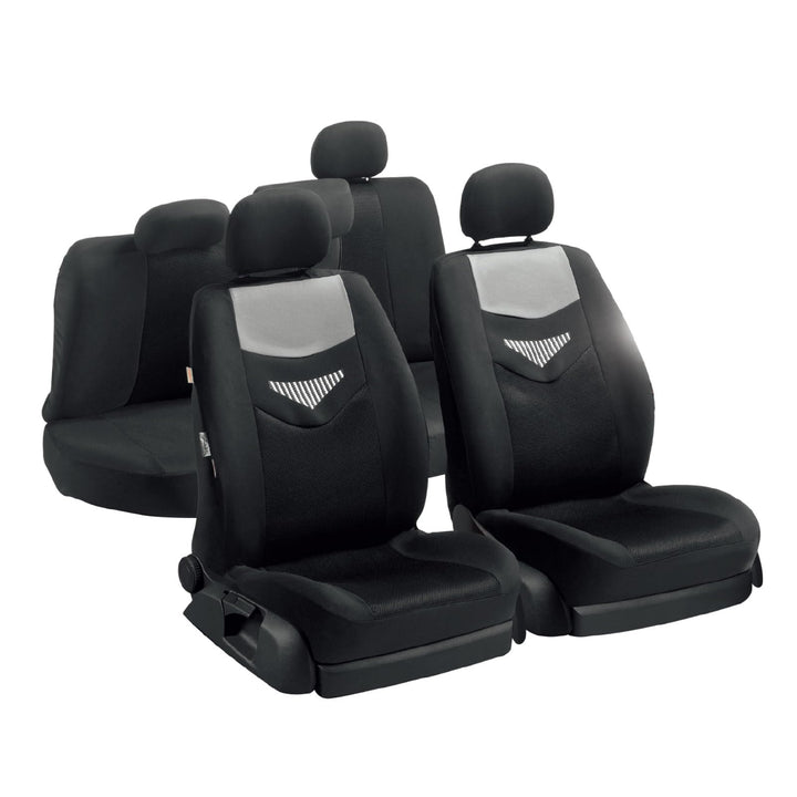 Autositzbezüge Universal Fit Komplettset, universell, Schwarz, Universalbezug, Vordersitzschutz für