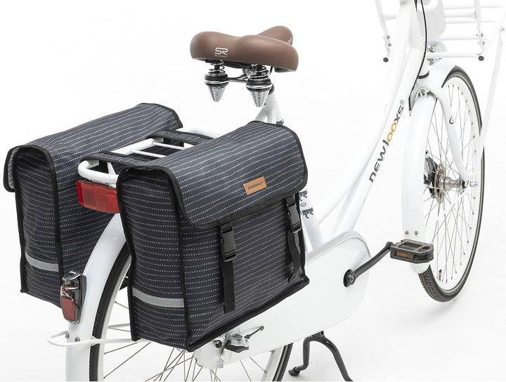 New Looxs Dubbele Fietstas Fiori Double 30 Liter Nomi Black, 30 Liter Nomi Black