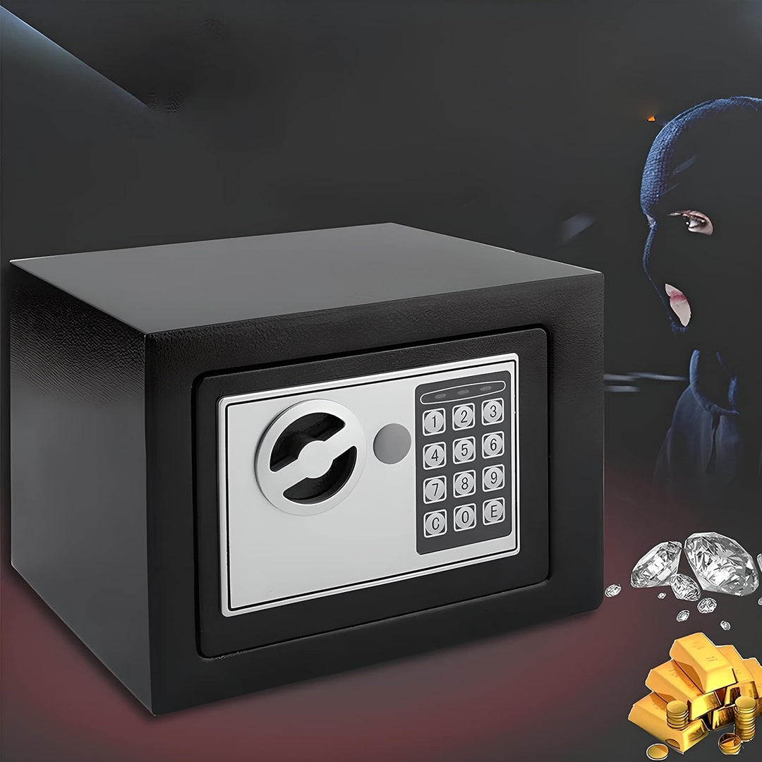 Retoo Tresor für Zuhause, Kleiner Elektronischer Safe, Möbeltresor 17 x 23 x 17 cm, Batteriebetriebe