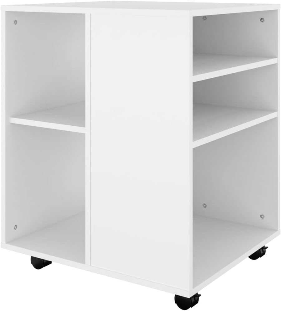 Mobiler Aktenschrank Lagerschrank aus Holzwerkstoff Beistellschrank mit Rollen für Wohnzimmer Schlaf