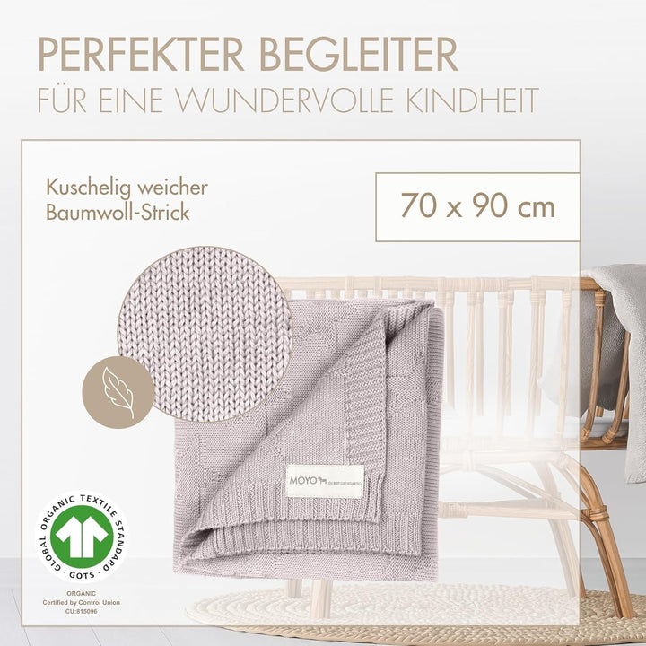 MOYO Babydecke - traumhafte Babydecke Baumwolle (100% Bio, GOTS) - 100% klimaneutral - atmungsaktive