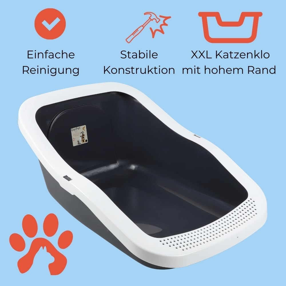 XXL Katzenklo Katzentoilette gross Grosses Katzenklo 70 cm Katzen Klo offen Katzenklo hoher Rand Kat