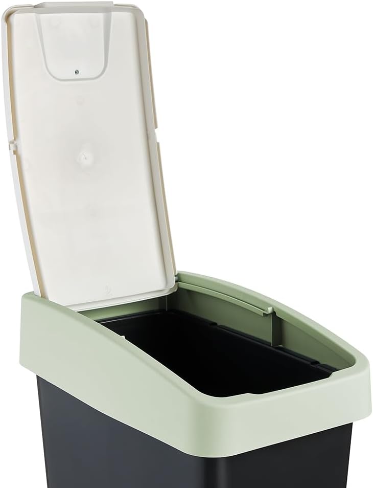 keeeper magne Premium Abfallbehälter mit Flip-Deckel, Soft Touch, 25 l, 39,5 x 24 x 47,5 cm, Grün (S
