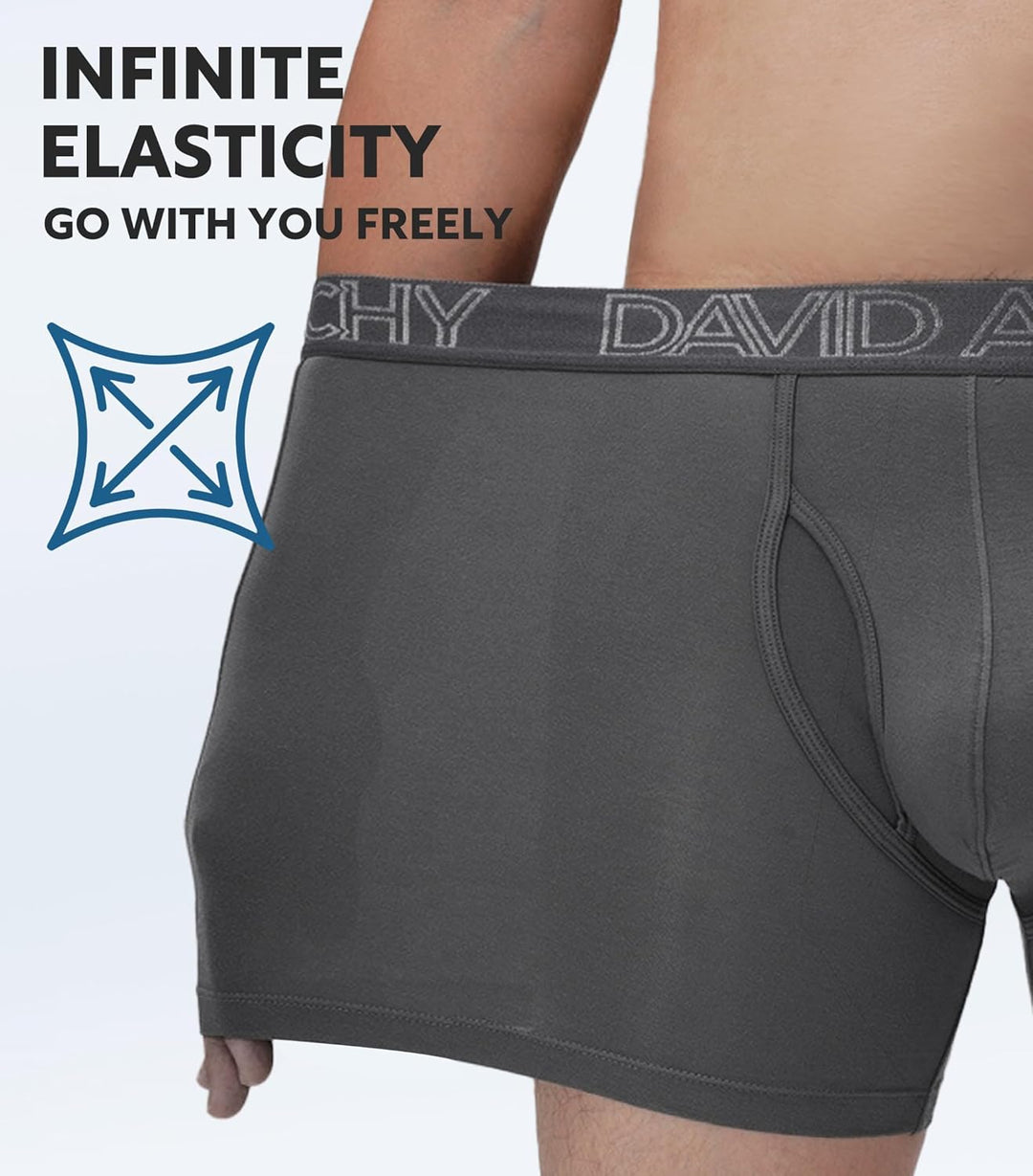 DAVID ARCHY Herren Boxershorts Mehrfachpack, Stretcken Klassischer Retroshorts, Unterhosen Männer, 5