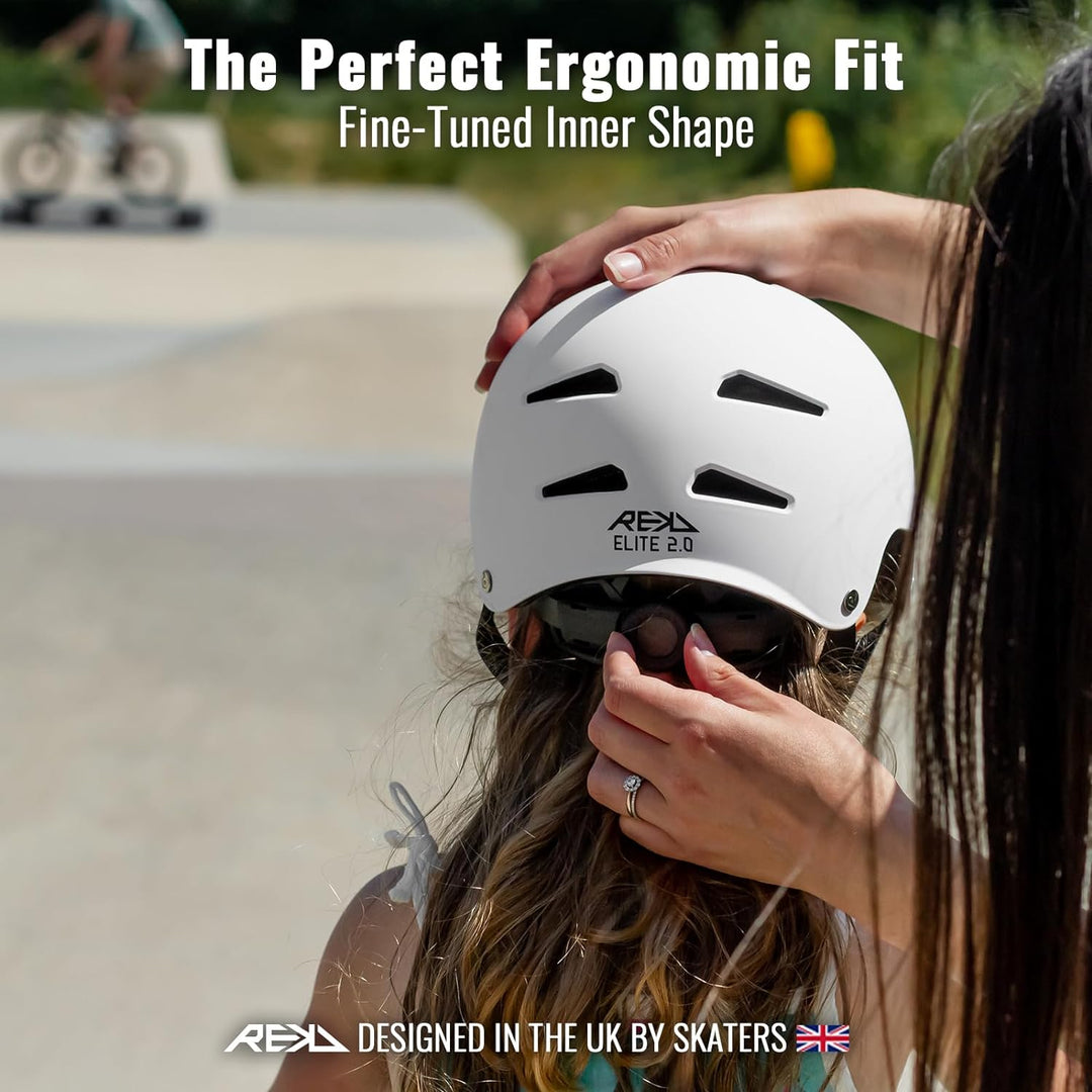 Rekd Unisex Jugend Junior Elite 2.0 Helm xxxs/xs 46-52cm Weiss, xxxs/xs 46-52cm Weiss