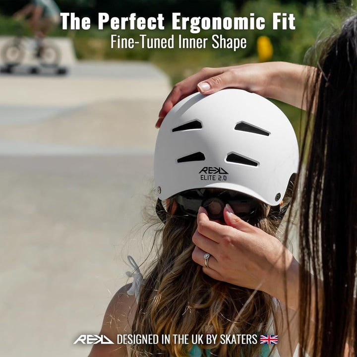 Rekd Unisex Jugend Junior Elite 2.0 Helm xxxs/xs 46-52cm Weiss, xxxs/xs 46-52cm Weiss