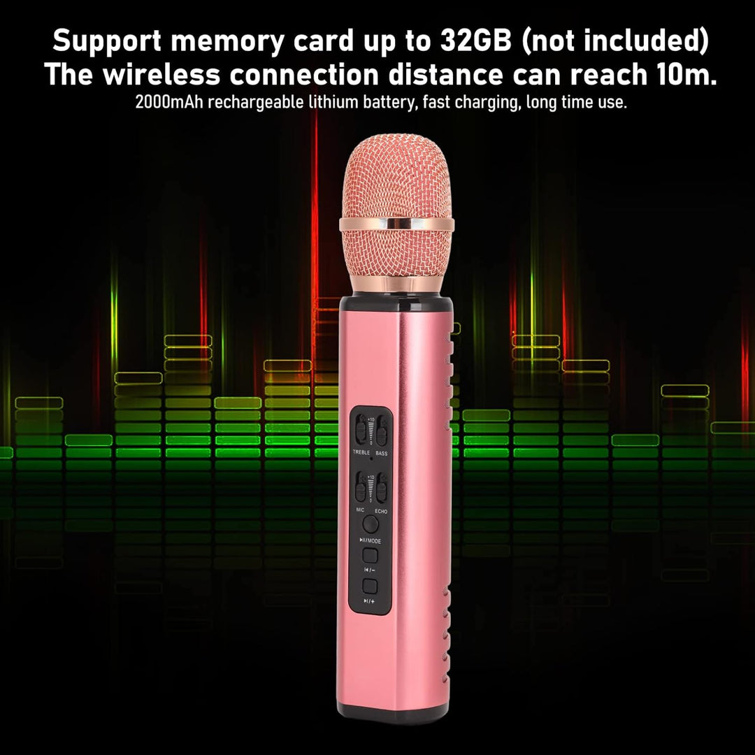 Sorandy K6 Drahtloses Bluetooth-Karaoke-Mikrofon, Tragbares Handheld-Karaoke-Mikrofon-Lautsprecher-M