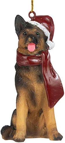 Design Toscano Deutscher Schäferhund Festlicher Hund Weihnachtsbaumornament Weihnachtsdeko, Polyresi