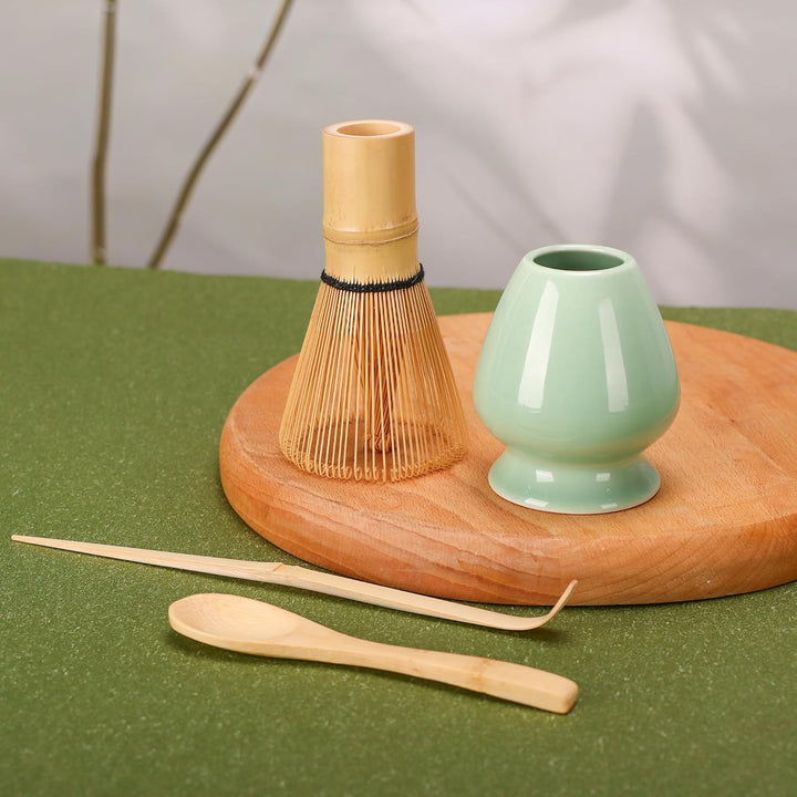 Matcha Schneebesen Set, Matcha Schneebesen (Chasen), traditionelle Schaufel (Chashaku), Teelöffel, K