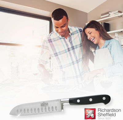 Richardson Sheffield V SABATIER Santoku-Messer, 12,5 cm lange Klinge, gehärteter Klingenstahl, rostf