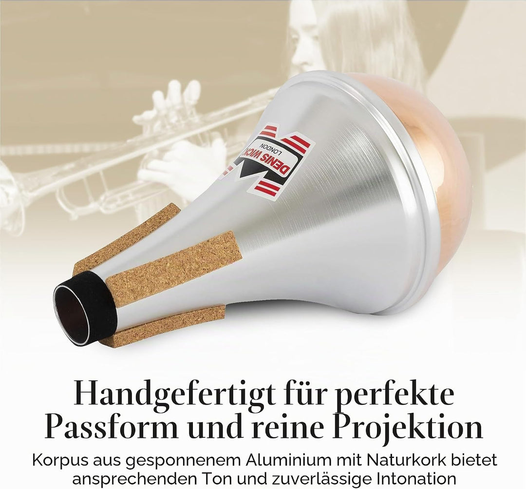 Denis Wick Trompetendämpfer, Straight Gerade/Kupfer silber, DW5504C Gerade / Kupfer, Gerade / Kupfer