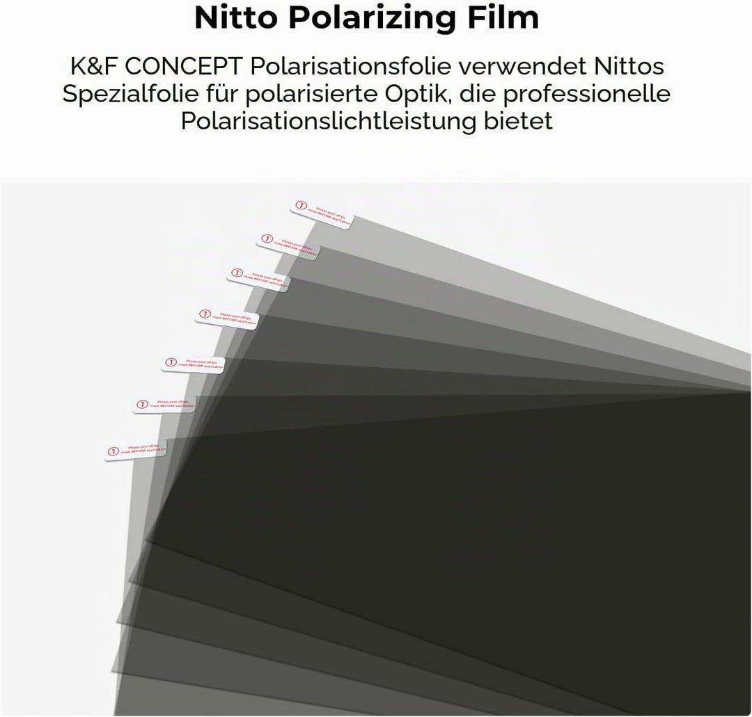 K&amp;F Concept Polarisationsfolie 4 Stück 300 * 200 * 0,21mm polfilter Folie，linear 90 Grad, 4 Stück