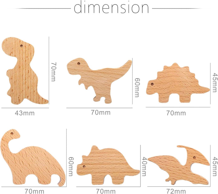Auped 12 Stück Dinosaurier holzgriffe kinderzimmer - Natürliche Schrankgriffe mit Boho-Design für Kü