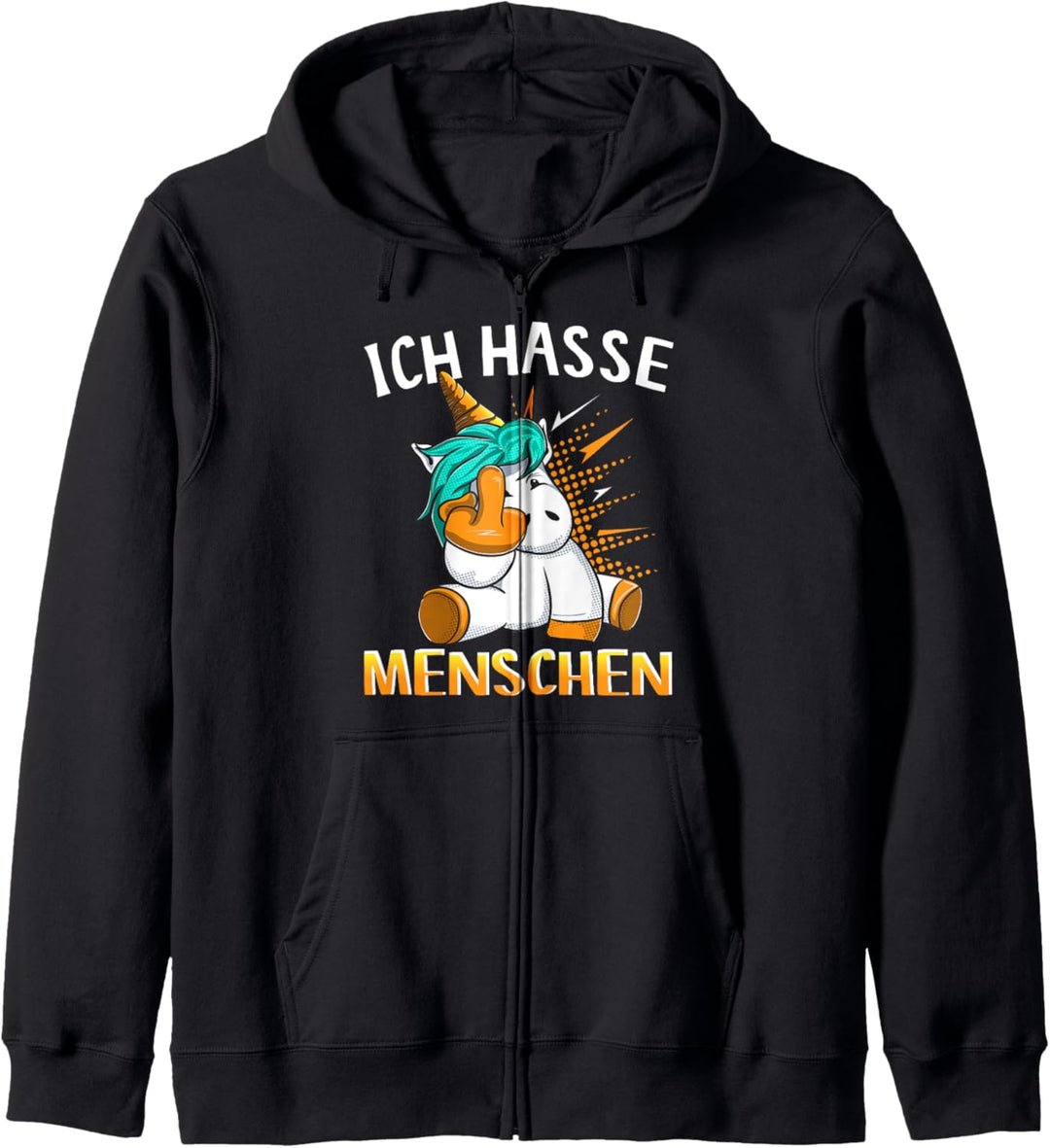 Ich hasse Menschen Einhorn Kapuzenjacke