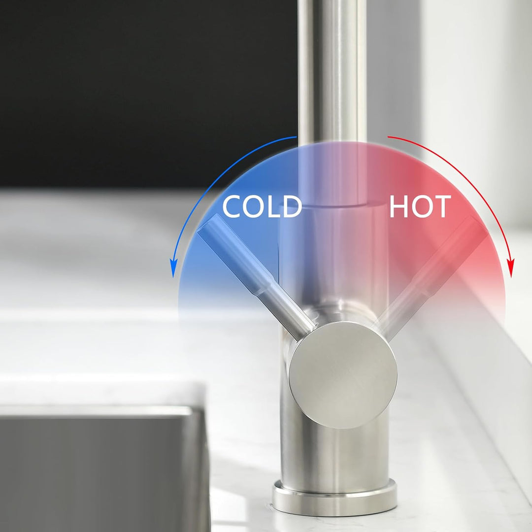 TIMACO Infrarot Sensor Wasserhahn Küche Mit Ausziehbare Brause Küchenarmatur 360° Schwenkbar Mischba