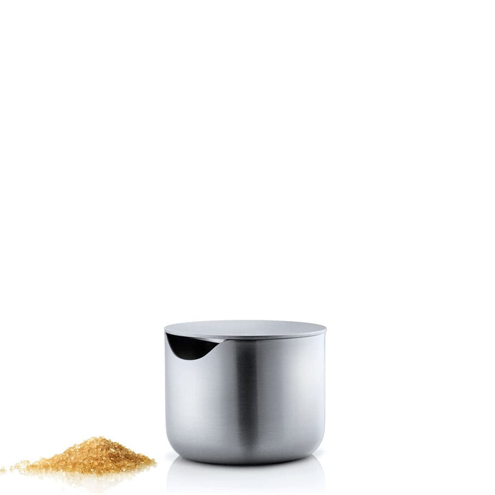 blomus -BASIC- Zuckerdose aus mattiertem Edelstahl, Zuckerbehälter ideal für weissen / braunen Zucke