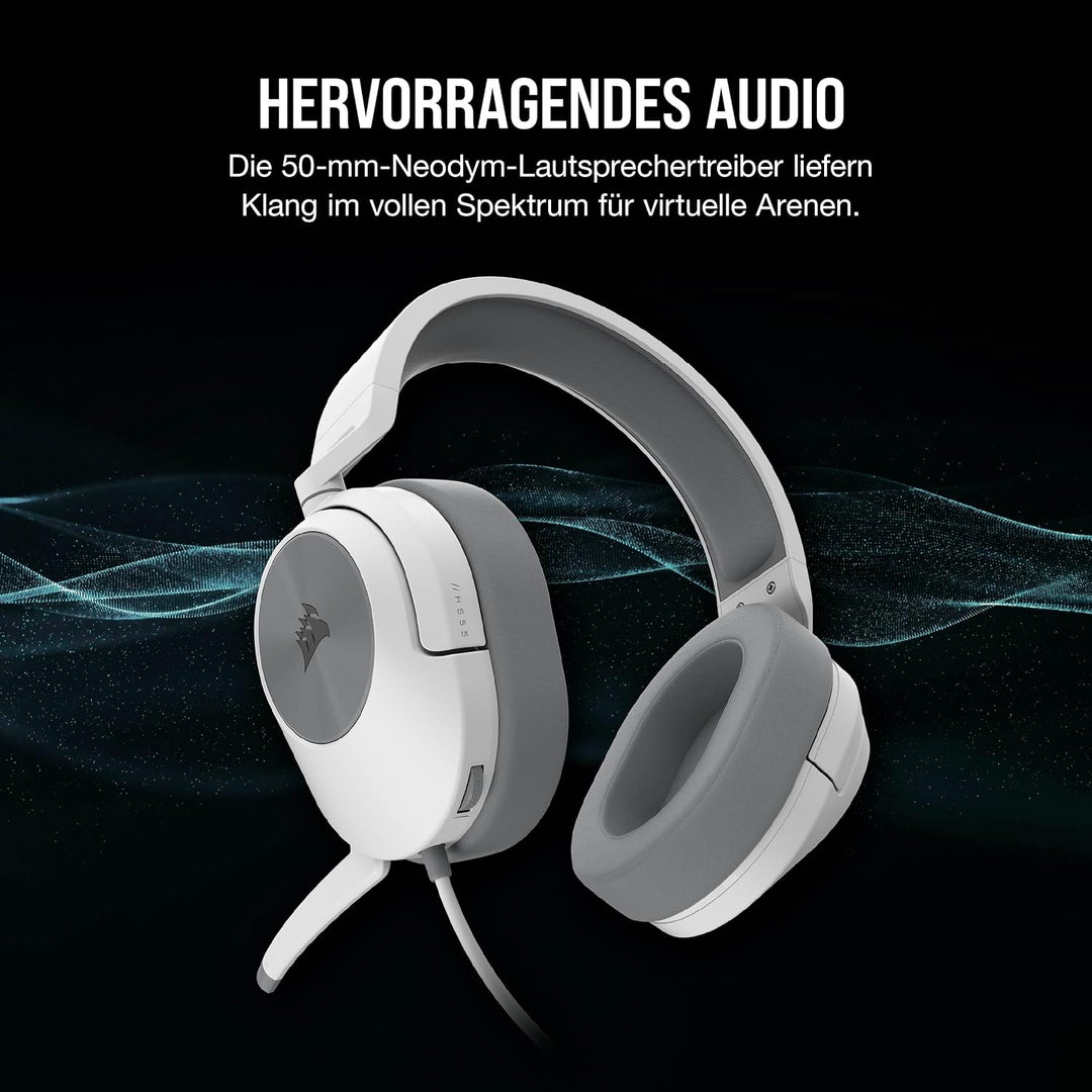 Corsair HS55 Stereo Gaming Headset White HS55 STEREO Weiss, HS55 STEREO Weiss
