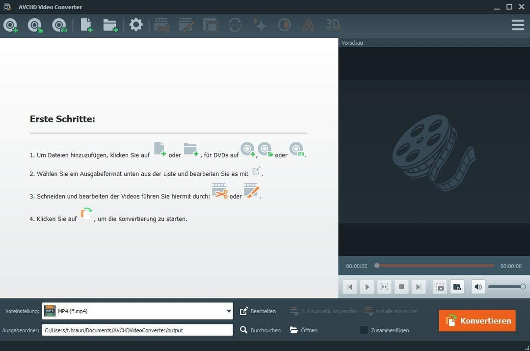 AVCHD Video Converter - Umwandlung, Bearbeitung, Konvertierung für über 50 Formate in jedes beliebig