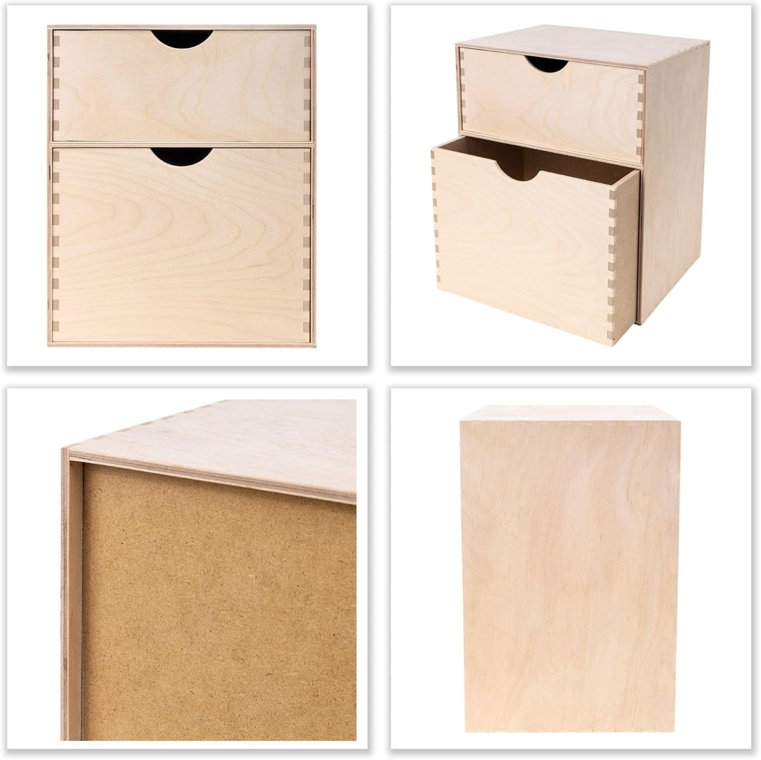 Creative Deco Schubladenbox Schubladenelement | 2 Schubladen | 25 x 20 x 31 cm (+/- 1 cm) | Mini-Kom