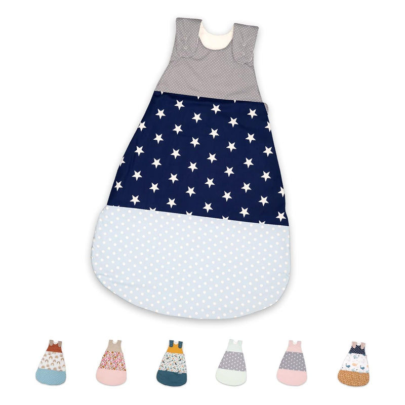 ULLENBOOM Sommerschlafsack Baby Blau Hellblau Grau (Made in EU) - Aus OEKO-TEX Materialien - 0,5 TOG