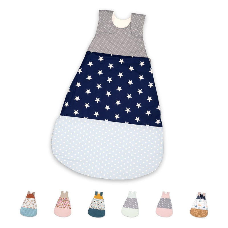 ULLENBOOM Sommerschlafsack Baby Blau Hellblau Grau (Made in EU) - Aus OEKO-TEX Materialien - 0,5 TOG