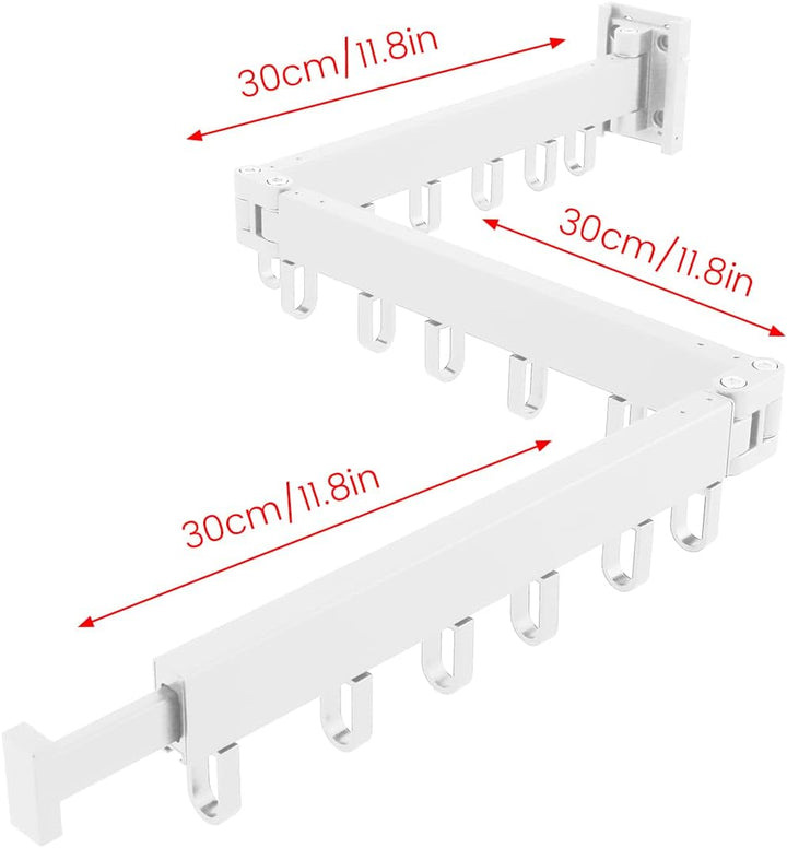 Einziehbarer Kleiderständer, Aluminium, Klappbar, Wandmontage, Wäscheständer mit Handtuchhalter, Kle