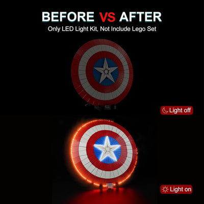 cooldac Led Licht Kit für Lego 76262 Marvel Captain Americas Schild Set (Nur Beleuchtung, Kein Lego)