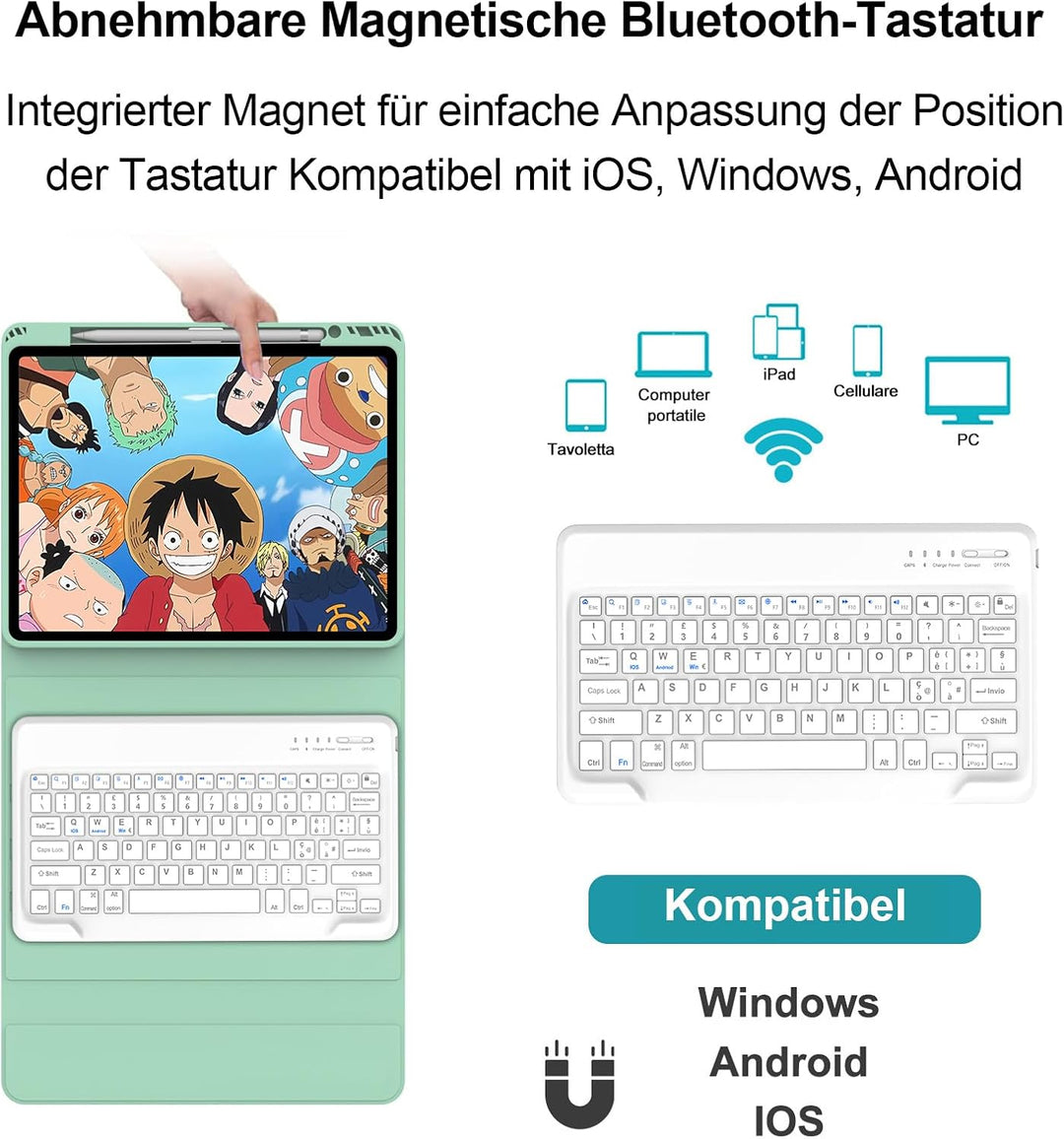 Tastatur Hülle für iPad Air 13 Zoll 2025 M3/2024 M2, QWERTZ Deutsches Magnetisch Abnehmbare Keyboard