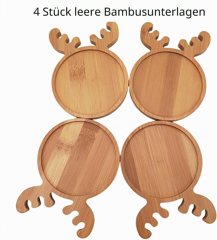 Bambus-Mosaik-Untersetzer - Leere Bodenschalen für Bastelarbeiten, Mosaikzubehör, Trinkbecher und Pf