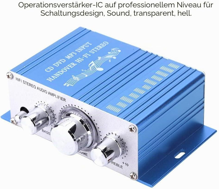 Bewinner Auto Amplifier,Digitaler Audio Vier Kanal Verstärker,HiFi Audio Musik CD DVD MP3 FM Player